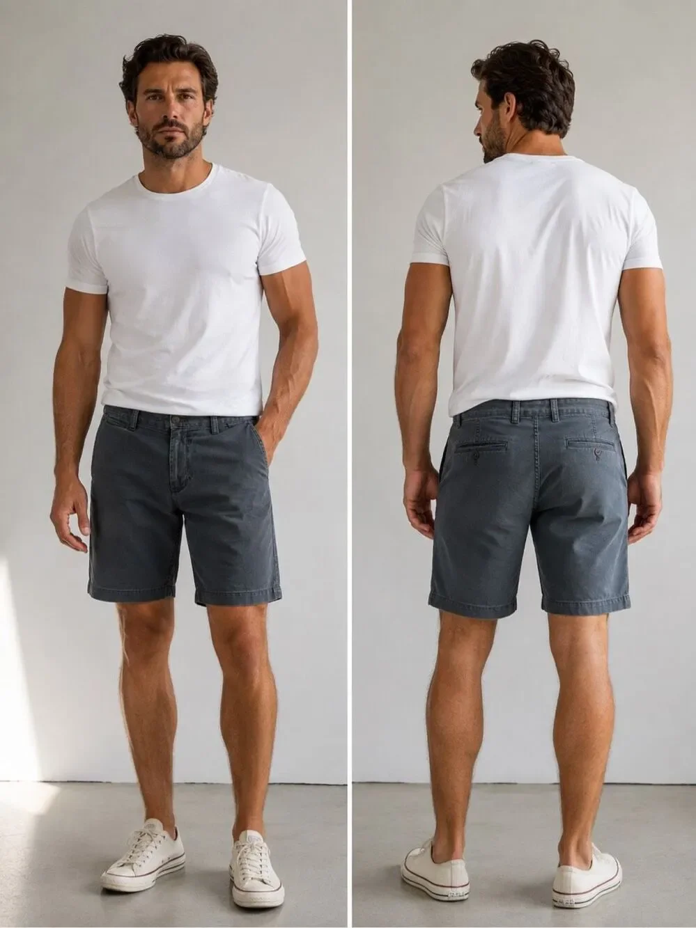 Banana Republic Mens Gray Charcoal Cotton Chino Bermuda Shorts Size 32